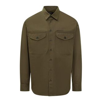 Dsquared2 Casual Shirts, male, Brown, Size: XL Utility Cotton Shirt