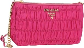Prada Pre-owned Vintage Schoudertas - Dames - Vintage Clutch - Roze - ONE Size - Nylon - Vintage
