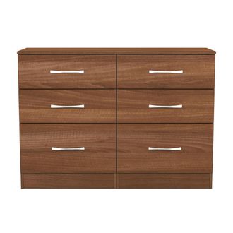 Welcome Furniture Alton Ready Assembled 6 Drawer Wide Chest in Noche Walnut - Welcome Furniture | TJ Hughes
