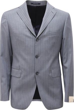 Tagliatore 0551Au pak met krijtstreep van wol - Heren - Blazers - Blauw - S - Wol - Jassen