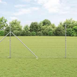 Berkfield Home Field Fence 1.5x25 m Galvanised Steel in Silver