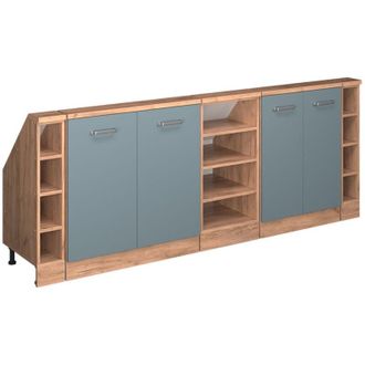 Vicco Set di mobili sottotetto Rion, Rovere blu-grigio/oro, Set di 5, Vicco