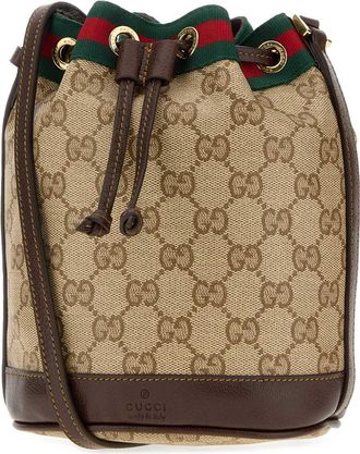 Gucci GG Fabric with Web Stripe Mini Bag - Beige
