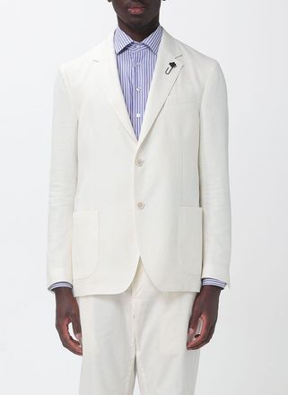 Lardini Blazer monopetto in lana vergine e lino