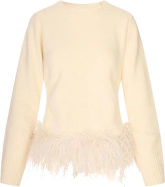 P.A.R.O.S.H. Round-neck Truien - Dames - Ronde hals truien - Beige - M - Truien & Vesten