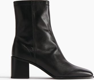 H&M Lederstiefeletten - Schwarz