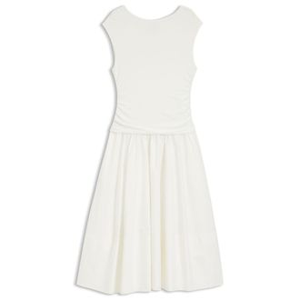 BOSS Structured-jersey dress with poplin skirt