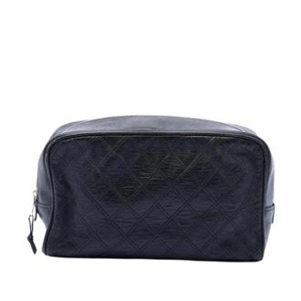 Chanel Pre-owned Bags, female, Black, Size: ONE SIZE Pre-owned Quilted Lambskin Pouch