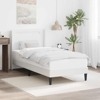 vidaXL Vidaxl Struttura Del Letto Con Testiera Bianco 100 X 200 Cm Similpelle