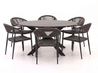 Manifesto Furniture Manifesto Belpasso/Fidenza &oslash;149cm dining tuinset 7-delig stapelbaar
