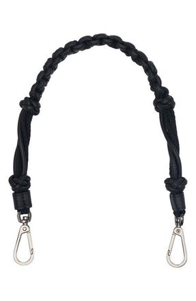 Hammitt Short Knotted Leather Strap in Noir Smooth/Gunmetal at Nordstrom