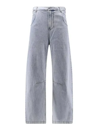 Entire studios Gem cotton jeans with leather logo patch