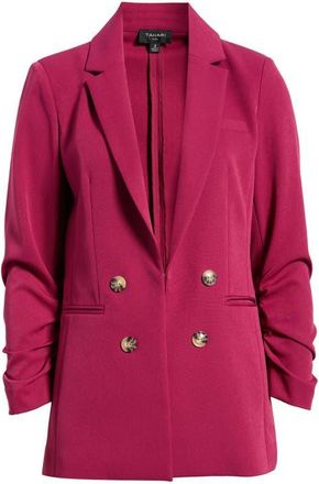 Tahari by ASL Faux Double Breasted Blazer in Berry Bliss at Nordstrom, Size 14