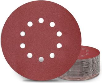 OEM Discos De Lijado De 225 Mm, 25 Unidades, Grano P180, 10 Agujeros, Redondos, Para Lijadoras De Cuello Largo, Amoladoras De Paneles De Yeso Y Pulidoras 