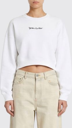 Off-white Felpa cropped in misto cotone con logo Arrow posteriore