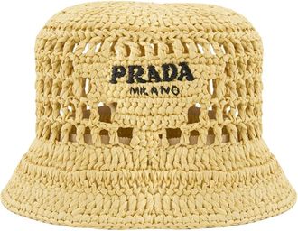 Prada Bucket Hat - unisex - Hoeden - Beige - M - Accessoires
