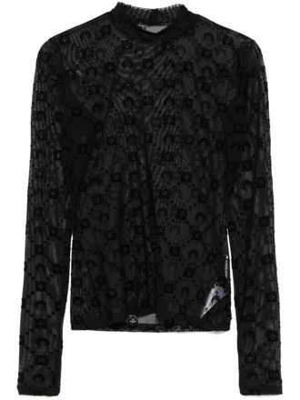 Marine Serre Top floccato in rete Marine Serre Moonogram