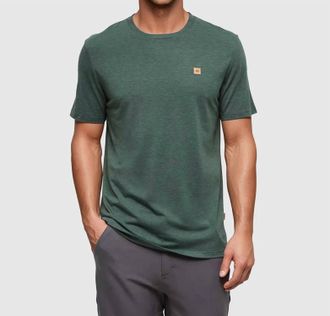 tentree Eco Crew Neck Tee In Forest Pine