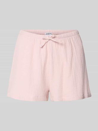 Jake*s Casual Straight Fit Pyjama-Shorts mit Strukturmuster in Hellrosa, Gr&ouml;&szlig;e 34