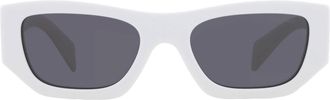 Prada Grey Rectangular Unisex Sunglasses PR A01S 17K08Z 53