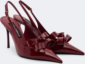 Dolce & Gabbana Bow-detail patent leather slingback pumps