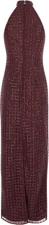 Rotate Womens Dress Halterneck Sequin Burgundy Polyester