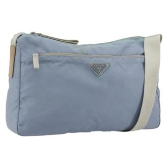 Prada Pre-owned Vintage Schoudertas - Dames - Pre-owned - Blauw - Maat: ONE Size Nylon