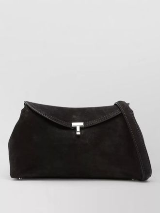 Toteme t lock suede shoulder bag adjustable strap