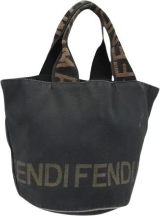 Fendi Pre-owned Tote Bags, female, Black, Size: ONE SIZE Pre-owned Nylon Tote Bag