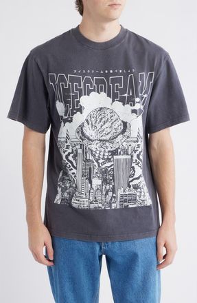Icecream Invasion Oversize Graphic T-Shirt in Charcoal Art at Nordstrom, Size Xx-Large
