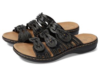 Clarks Leisa Faye Womens Shoes Black Leather : 5.5 B - Medium, Synthetic