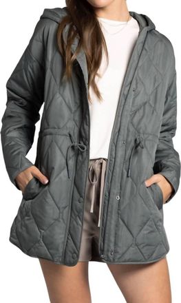 Thread & Supply Cecily Puffer Jacket In Smoked Jade
