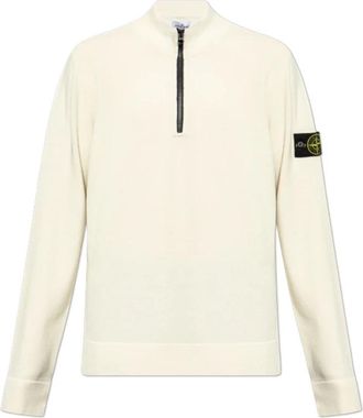 Stone Island Polo type sweater - Heren - Coltruien - Beige - XL - Wol - Truien & Vesten