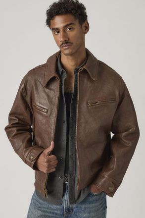 Levi's Corona Heights Leather Jacket - Uomo - XL - Marrone / Worn Sepia Leather Brown
