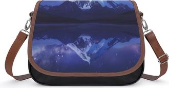 Generic Night Sky Over Snowy Mountain Crossbody Bags for Women Shoulder Messenger Bag Purse Handbags