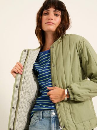 Fat Face FatFace Raya Sage Green Regular Quilted Jacket