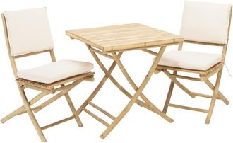 Macabane Conjunto n.&ordm; 4: 2 sillas y 1 mesa plegables de bamb&uacute;