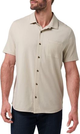 Travis Mathew Comfortknit Beach Short Sleeve Shirt in Italian Sand at Nordstrom, Size Large