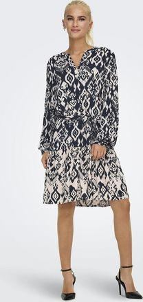 Jacqueline de Yong Korte jurk, bedrukt, met strikceintuur