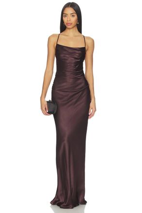 Shona Joy La Lune Lace Back Maxi Dress In Espresso