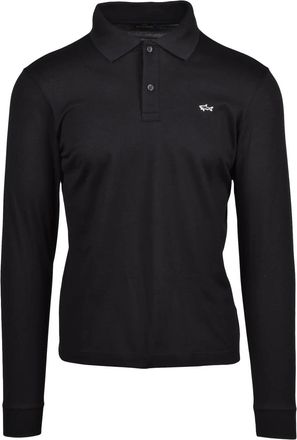 Paul & Shark Black Slim Cotton Polo Shirt
