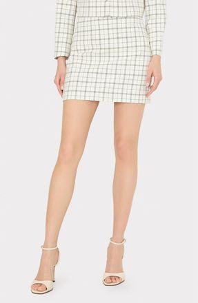 Milly Modern Plaid Miniskirt in White/Black at Nordstrom, Size 12