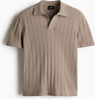 H&M Poloshirt aus Leinenmix Regular Fit - Beige