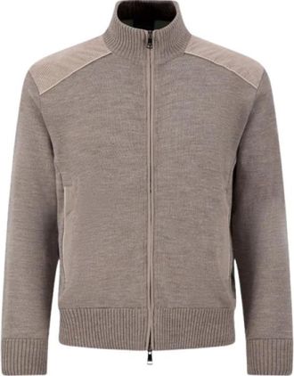 Paul & Shark Hoge hals ritsvest - Heren - Vesten - Beige - XL - Wol - Truien & Vesten