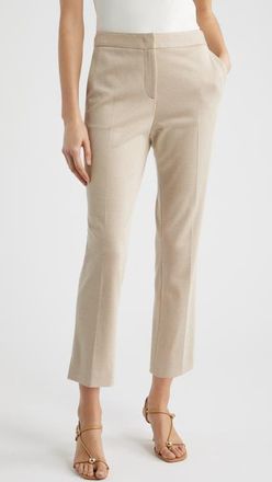 BOSS Tapria Crop Straight Leg Pants in Beige at Nordstrom, Size 12