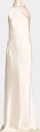 Ralph Lauren Collection Chilton Stretch Satin Evening Dress