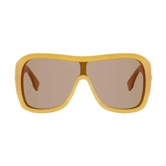 Fendi Accessoires, Dames, Geel, ONE Size, Screen Zonnebril