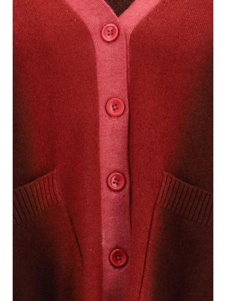 Mirror in the Sky Womens Cardigan Ombr&eacute; Cashmere With Pockets Elder-Ruby Elder/ruby Sweater