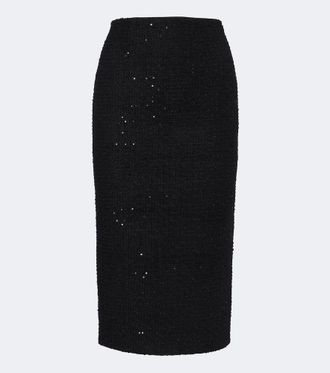 Roland Mouret Gonna midi in boucl&eacute; con paillettes