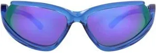 Balenciaga 71mm Shield Sunglasses in Blue Blue Violet at Nordstrom Rack